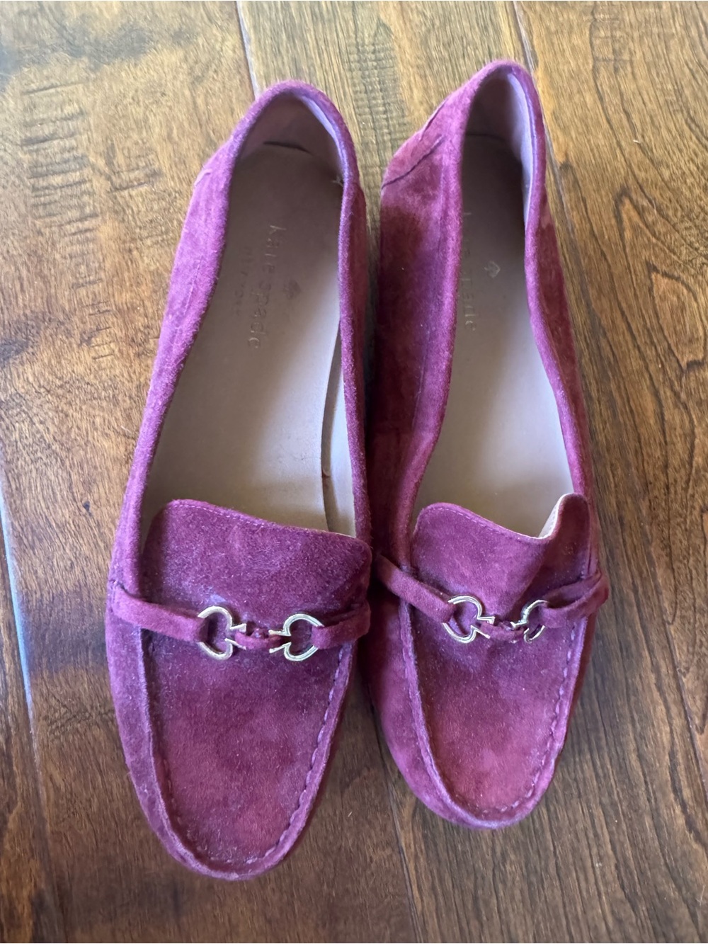 Kate Spade Women's Suede Loafers in Burgundy size 9